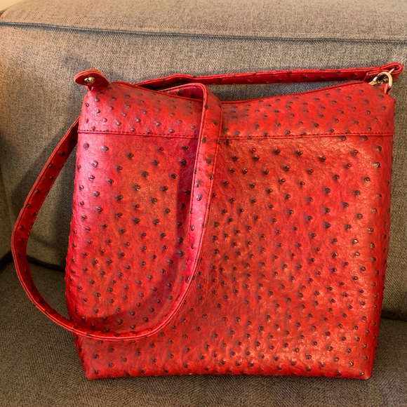 Handbags - FINAL SALE // Tomato 🍅 Red crossbody handbag purse with black dots